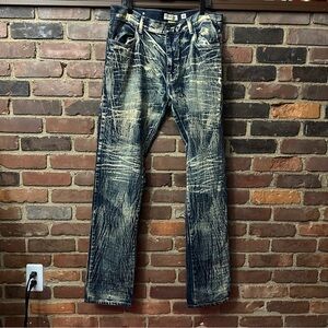 EVOLUTION IN DESIGN bleached jeans size 40 (W37 X L35.5) 7.5” leg opening